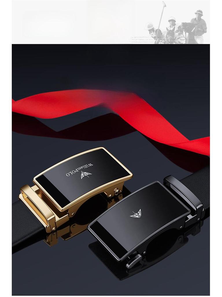 Paul Men's High-Grade Leather Automatic Buckle Belt - Sleek Business Style