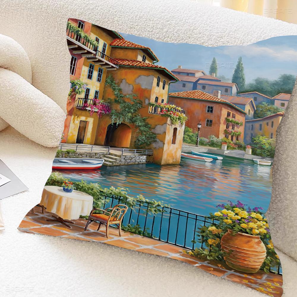 Španělsko Pobřeží Amalfi Krajina Povlaky na polštáře Domácí lůžkoviny Dekorativní povlak na polštář Svatba Super měkký povlak na polštář