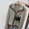 Maglione Autunnale Retro Donna Unico Cardigan Lavorato a Maglia Vintage Collo Chic