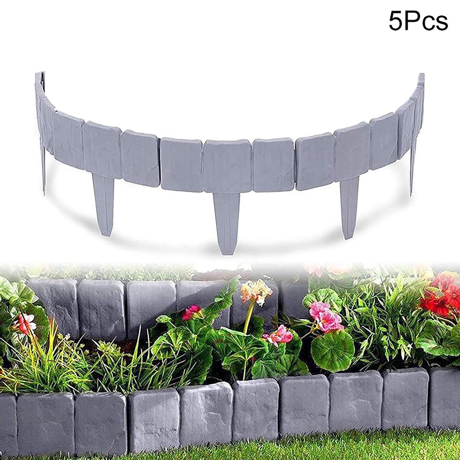 

Садовые украшения Забор Пластиковый сращивающий серый забор Подходит для клумбы или края сада серый