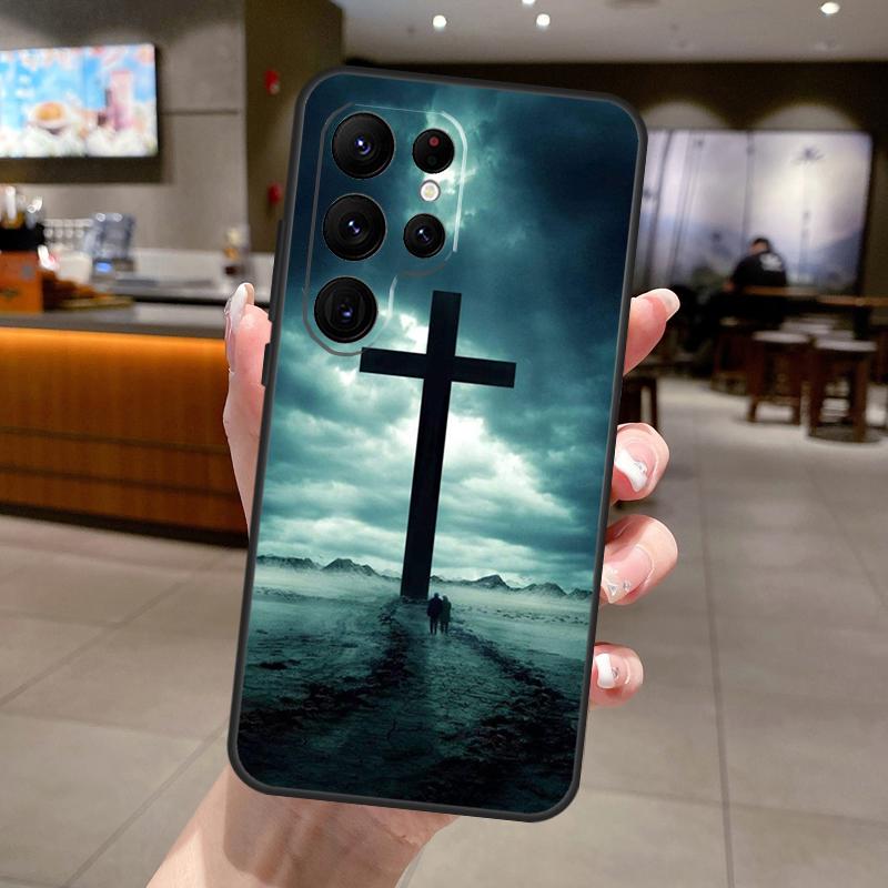 Jesus Christus Kreuz Handyhülle Für Samsung Galaxy S25 S24 S22 S21 Ultra S23 FE S9 S10 S20 Plus S24 FE Weiche Hülle