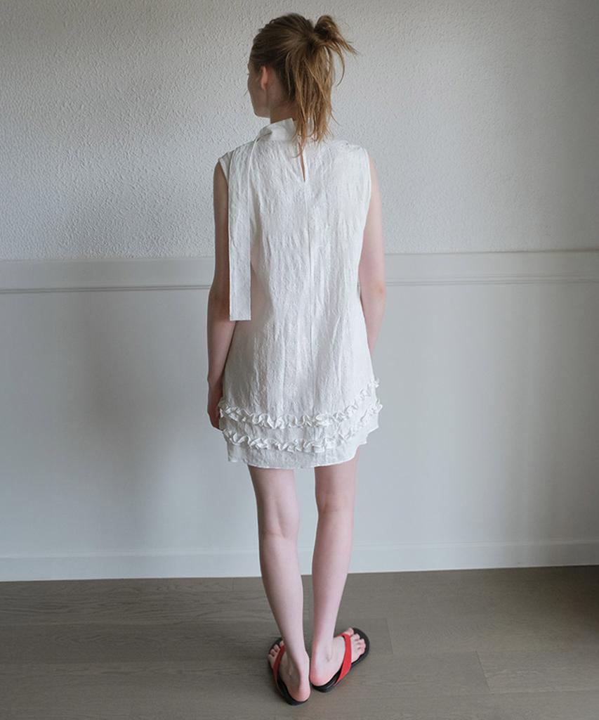 Tabert Romy Flower Scarf Dress - White