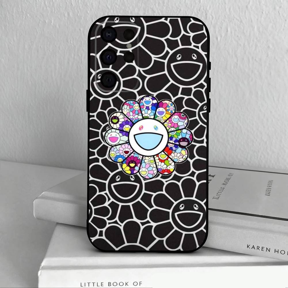 Takashi M-Murakamis F-Flowers  Phone Case For Samsung S25,S24,S21,S22,S23,S30,Ultra,S20,Plus,Others Soft Black Cover