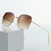2025 Unisex Rimless Metal Sunglasses with UV Protection & Gradient Lenses