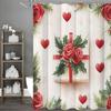 Valentinstag Rosen Geschenk Floral Liebe Duschvorhang, Badezimmer Dekorativer Duschvorhang, Wasserdichter Duschvorhang mit Haken