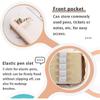 1pcs Large Capacity Pencil Case Scalable Canvas Pocket Pencil Case Solid Color Girls Boys (Khaki)