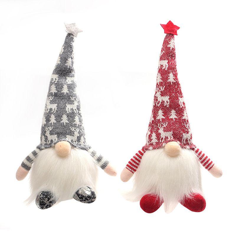 Led Christmas 2pcs Gnomes Plush Santa Doll Xmas Gonk Dwarf Decor Ornaments Gifts