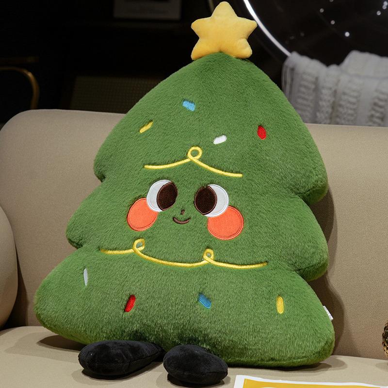 Cute Ins Wind Christmas Tree Throw Pillow Plush Toy Ice Cream Small Eye Doll Girl Throw Pillow Nap Pillow