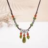 Retro Ethnic Style Beaded Headdress Tassel Tassel Forehead Headband  Women