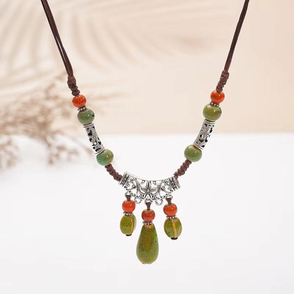 Retro Ethnic Style Beaded Headdress Tassel Tassel Forehead Headband  Women