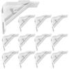 Pack of 12 Plastic 90 Degree Corner Bracket Rack for Secure Cabinet Countertops And Shelf Installation Furniture Support