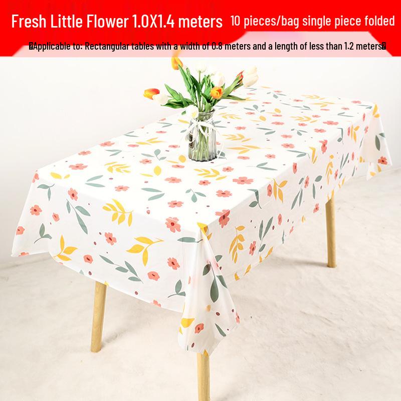 Waterproof Floral Print Tablecloth - Fresh, Rectangular Disposable Cover for Kindergarten Parties
