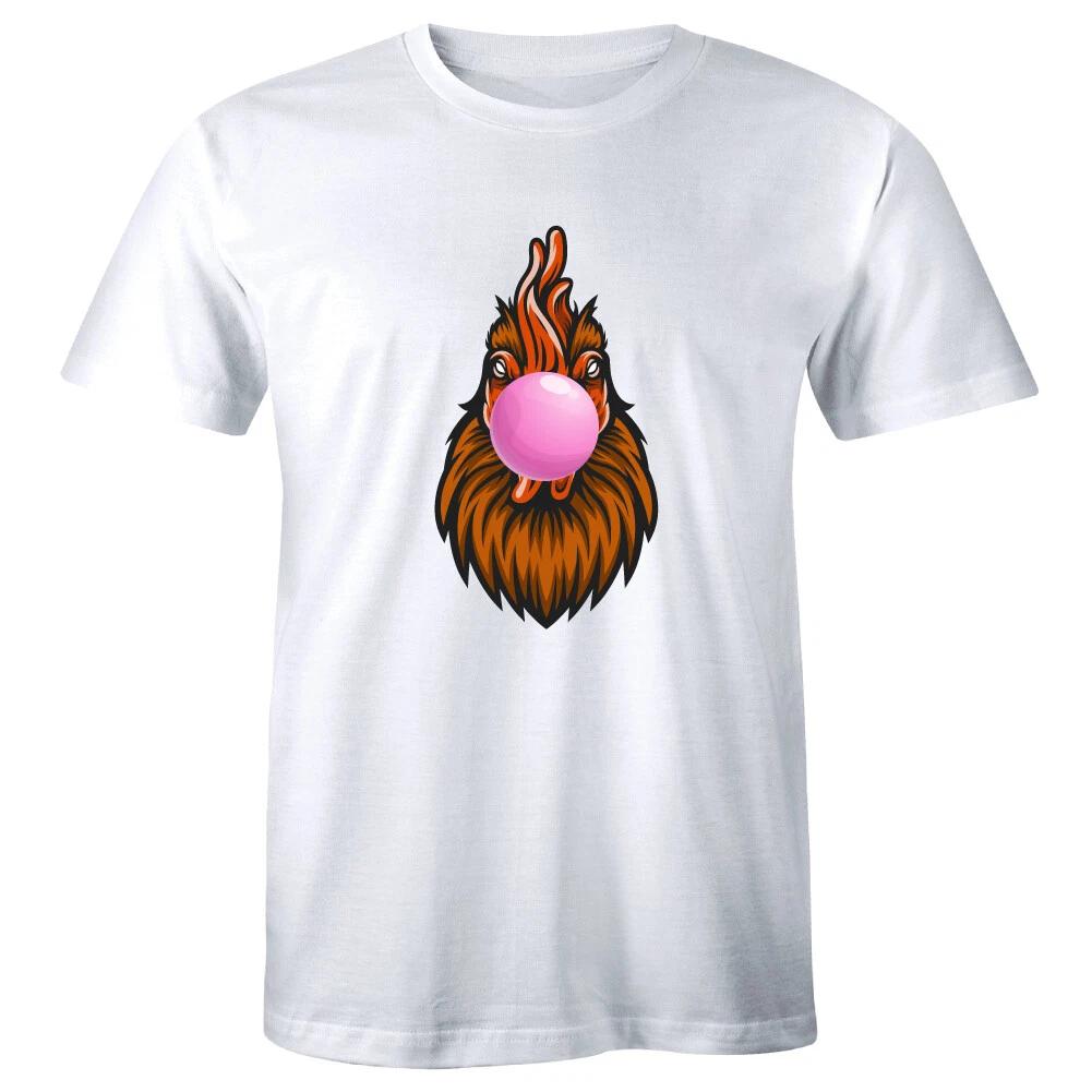 Rooster Chewing Bubble Gum Men s T-Shirt Funny Mood Shirt 4XL