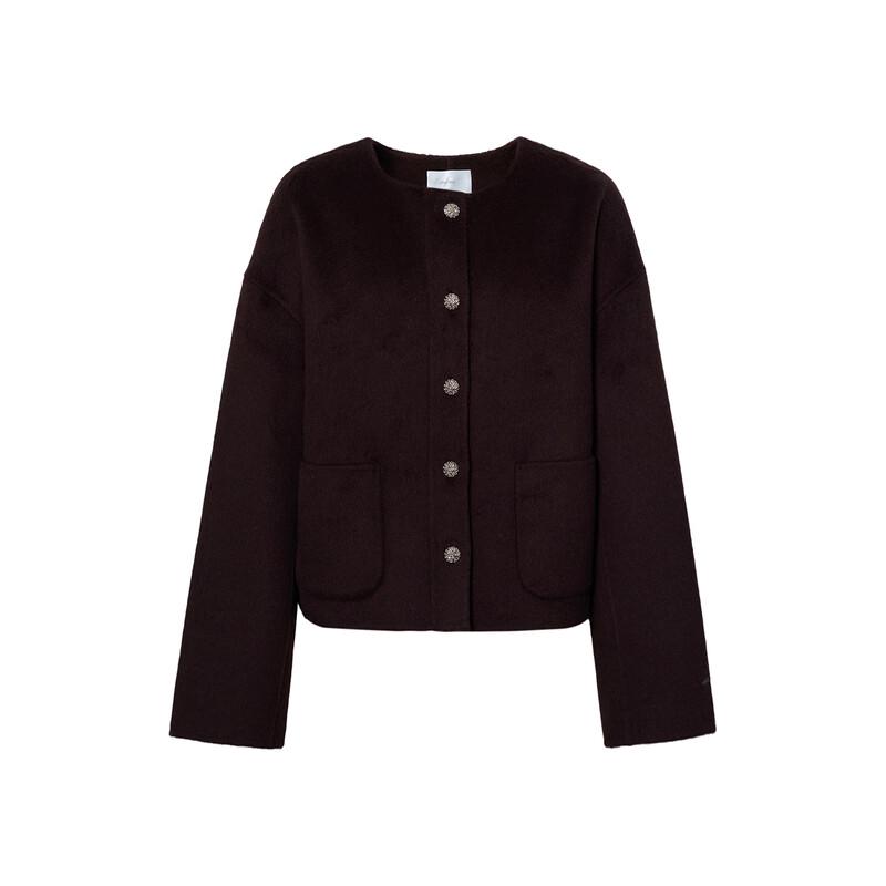 Eifini Women's Short Wool Blend Lapel Coat