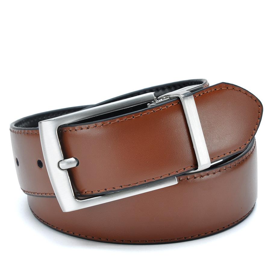Men'S Simple Pin Buckle Double-Sided Belt, Casual Belt Belt Belt Rotating Buckle