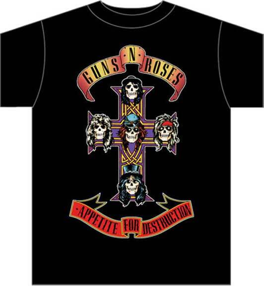 GUNS N ROSES Appetite For Destruction - Cross T SHIRT S-M-L-XL-2XL New Official XXXL