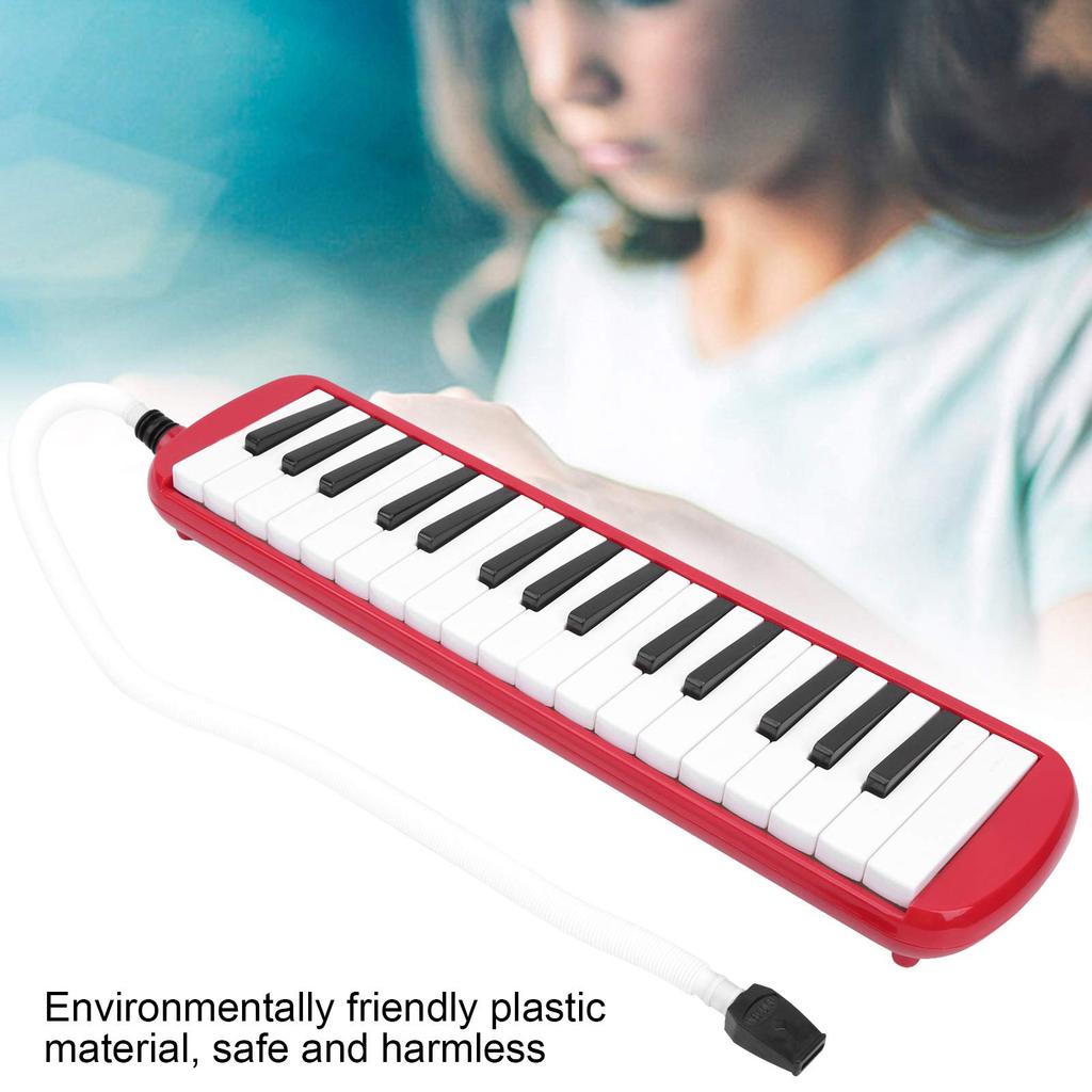 Beginner's 32-Key Melodica, Comfortable for Music Education, Safe and Non-Toxic, Suitable for Elementary and Kindergarten Students (Red)
