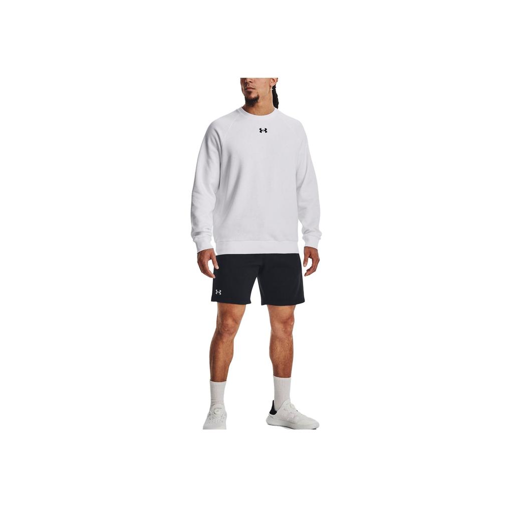 Under Armour Figurbetontes Sweatshirt für Herren mit Logo-Print, Rundhalsausschnitt und langen Ärmeln, Weiß 1379755-100