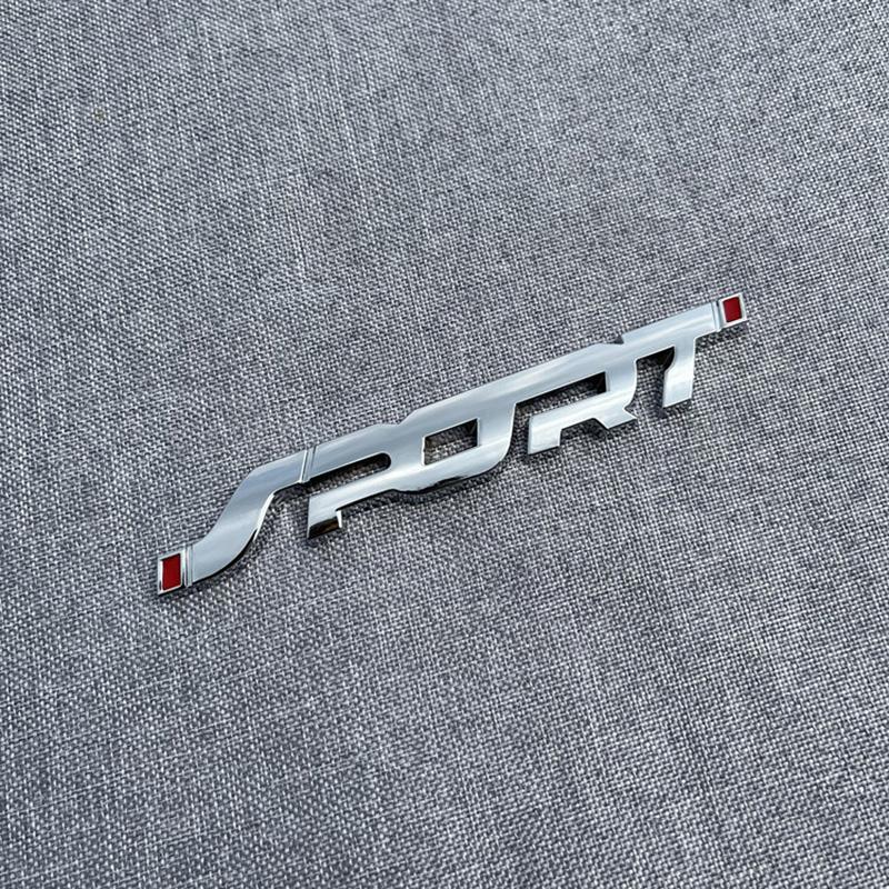 3D Metal Black Logo Sport Emblem Letters Sticker Car Front Grill Badge Trunk Decal For Sport Sticker Accessories
