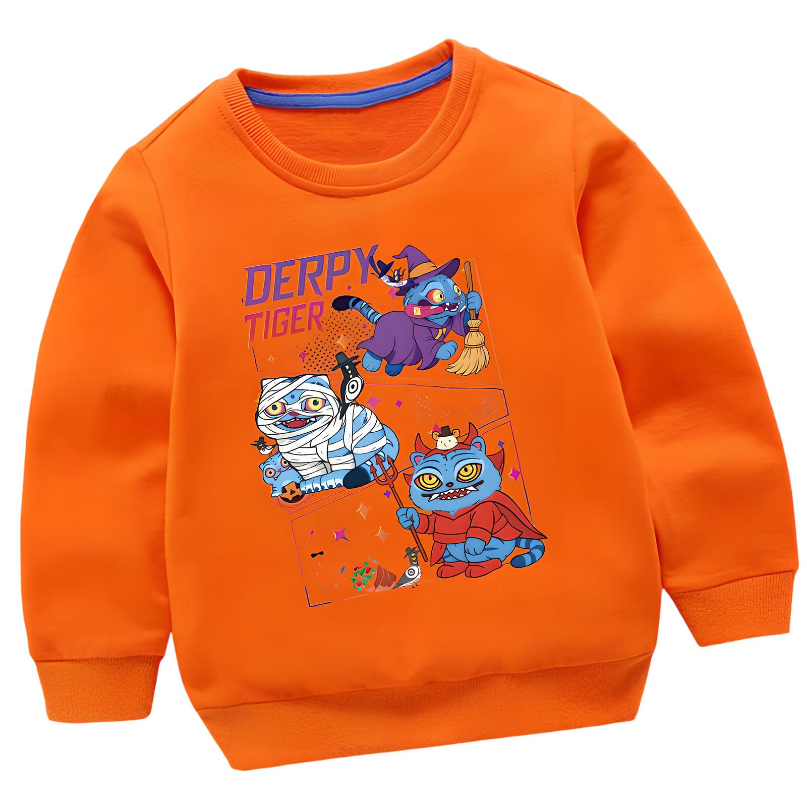 

Детская мода Повседневный свитшот с длинным рукавом и принтом на шее 120