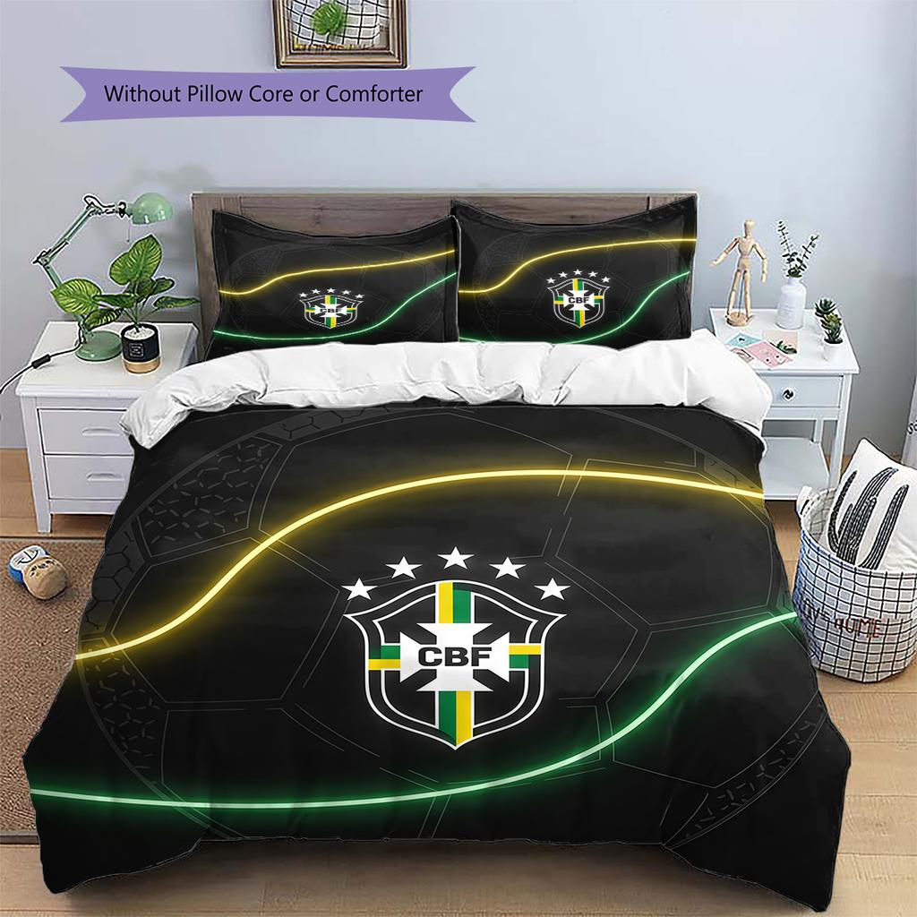 CBF Pattern Bedding Quilt Set Home Decoration Gift (1 * duvet cover + 2 * pillowcase without core)
