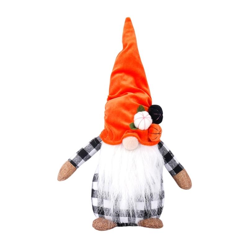 Plush Gnomes Figurine Doll Autumn Holiday Decors For Mantles Shelf Display Thanksgiving Harvest Halloween Gift