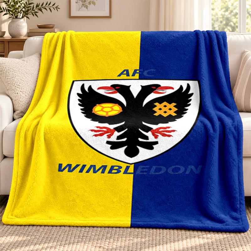 AFC Wimbledon blanket Flannel Blanket Soft Cozy Plush Throw for Sofa Bed Lightweight Home Decoration Outdoor camping