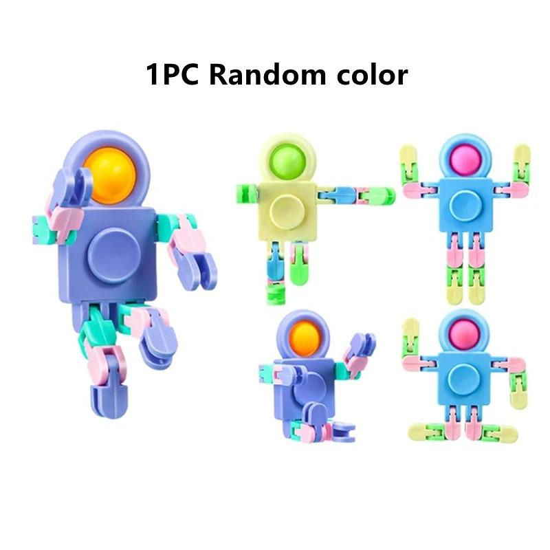 Robot Fidget Spinners For Kids Transformable Fingertip Gyro Chain Toy Deformable Diy Stress Relief Fidget Sensory Toys Adults