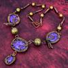 Charoite Gemstone Necklace Copper Wire Wrapped Jewelry Gemstone Necklace Adjustable Chain Necklace