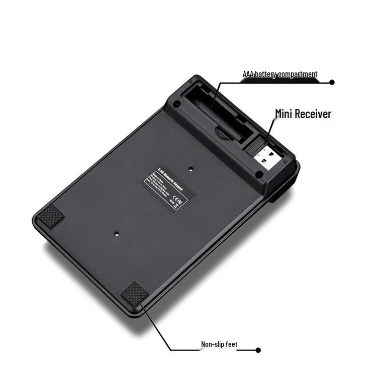 Portable Waterproof Wireless 19-Key Digital Keyboard with Mechanical Feel for Financial Accounting and Password Input