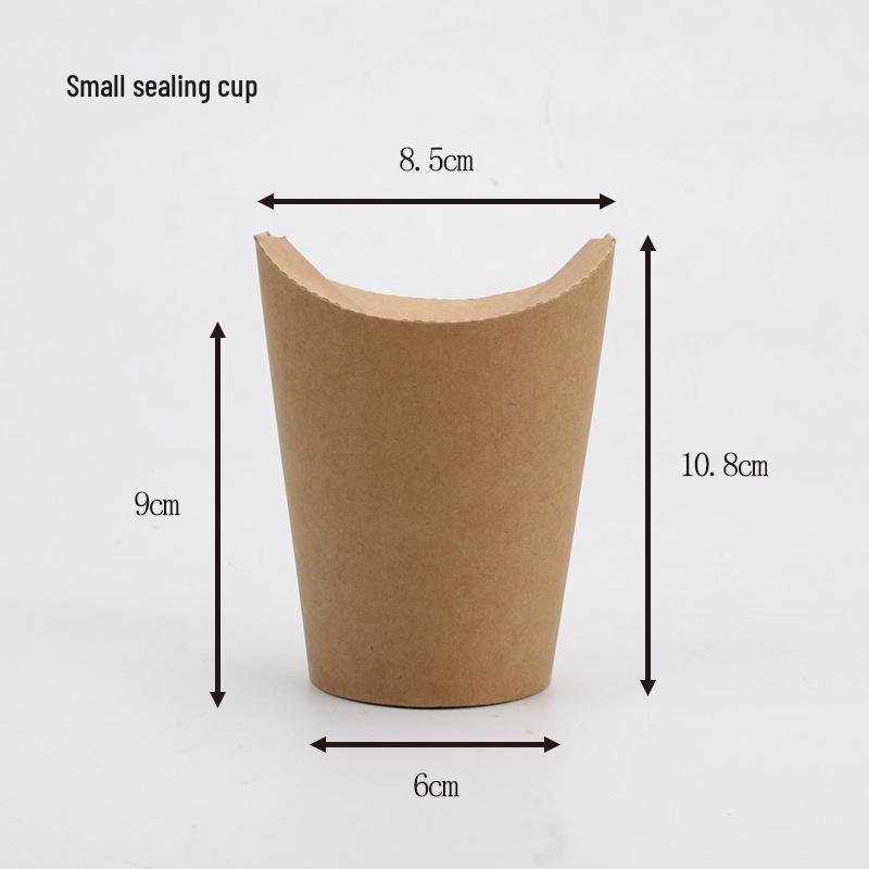 

Disposable Kraft Paper Cups for Fries, Sweet Potatoes, Ice Cream, Waffles, and Popcorn.