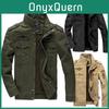 Herren Herbst Winter Dicke Militärjacke Mit Warmem Gefüttertem Innenleben Und Stehkragen