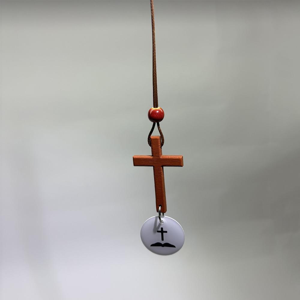 Handgefertigter NFC Bibelkreuz-Anhänger Holzkreuz Auto-Spiegel-Hänger Schmuck Geschenk