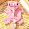 New Small Dinosaur Transforming Dog Clothes Autumn Winter Flannel Warm Teddy Cat Pet Clothes Dog Jumpsuits Rompers