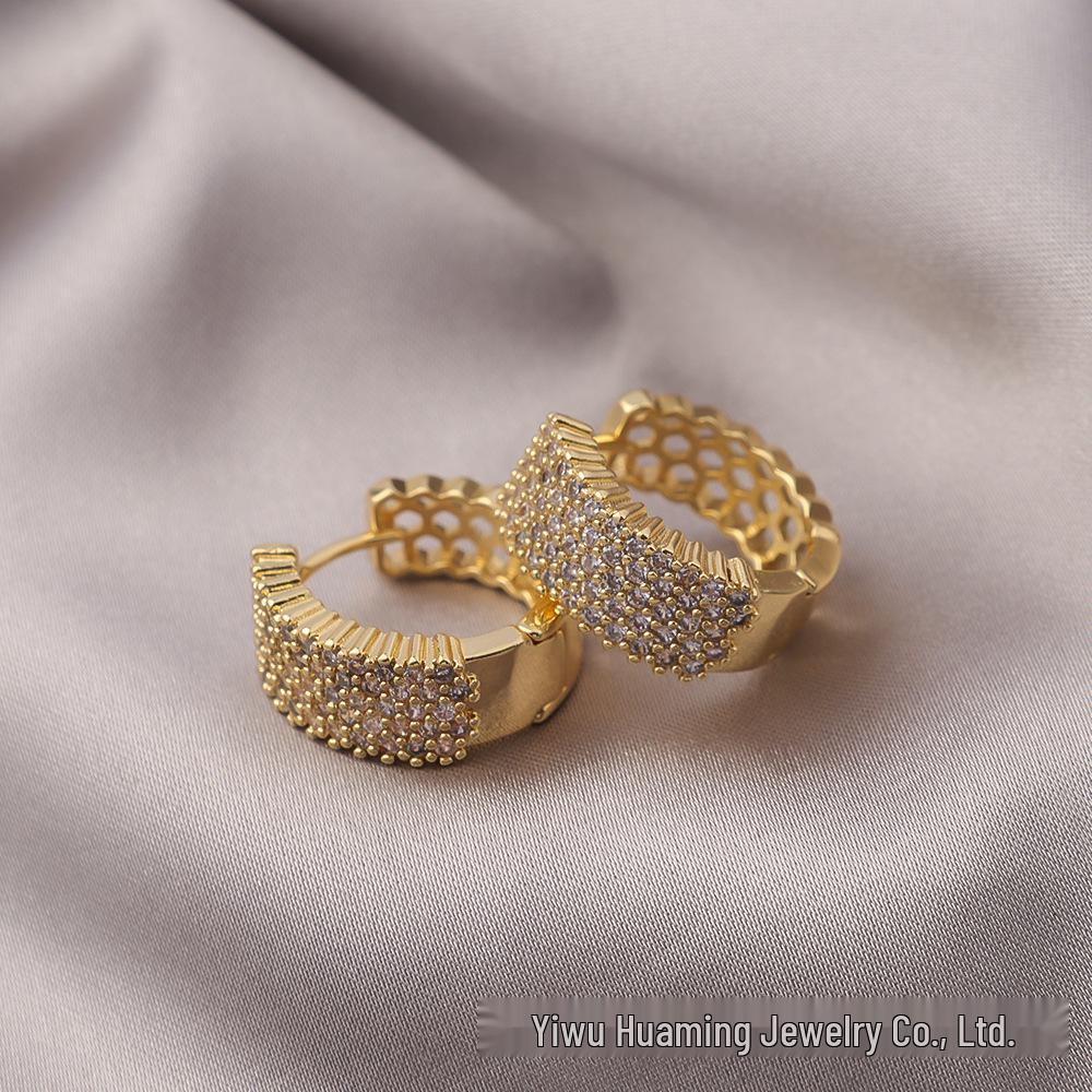 French Light Luxury Zircon Diamond Stud Earrings - Versatile & Trendy Styles