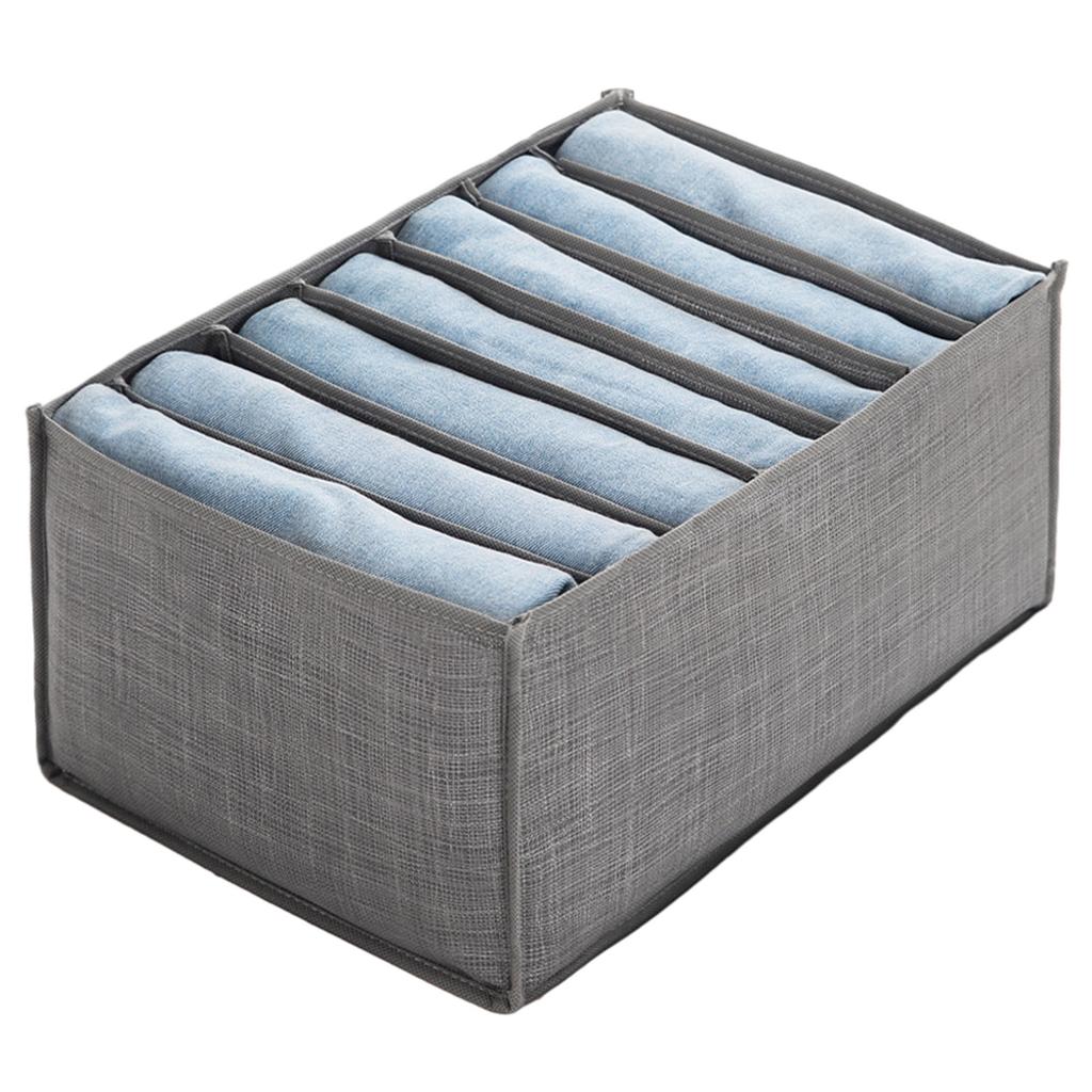 Pants Storage Box with Multiple Compartments Foldable Closet Organizers Separation Boxes for Jeans Trousers Storage Bins