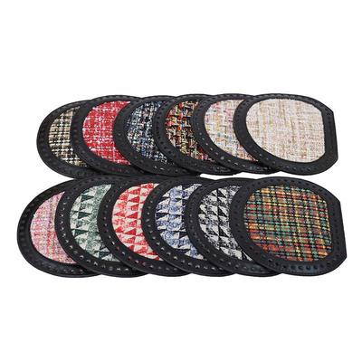 HyunA DIY Semi-Circular Knitted Bag Base with Leather Plate, 19x17cm, Handbag Accessory