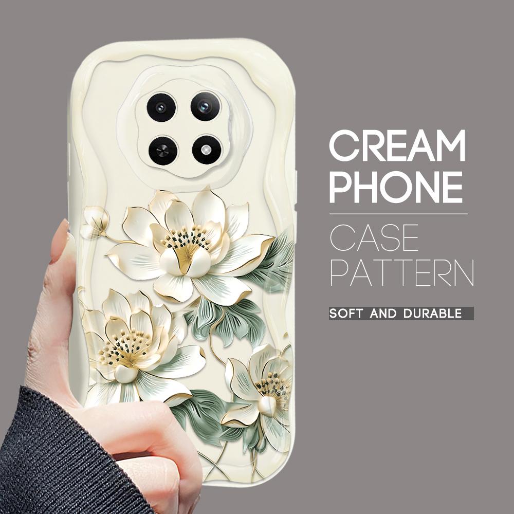 Cartoon-Muster Creme Textur Gehäuse Wellenförmige Kante Weiche Silikonabdeckung Telefonhülle für OPPO Reno Realme OnePlus Vivo
