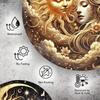Celestial Sun Moon Floral Metal Wall Art Decor for Living Room Restaurant