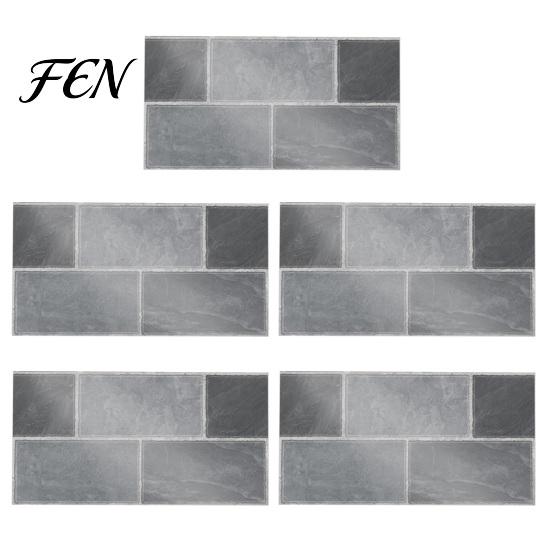 Waterproof Wall Decals for Kitchen 5Pcs Vintage Brick Tile Stickers, Oil?Proof Wallpaper, Peel Oil Proof Stickers Bathroom & Stick Backsplash Living