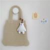 Soft Plush White Bear Doll Keychain INS Bear Name Plate Hanger Cartoon Doll Keyring  Couple Pendant