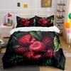 Ripe Red Raspberries Design Bedding Duvet Cover Set (1*Duvet Cover 2*Pillowcases, Without Duvet Insert)