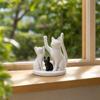 Yousheng Cute Cat Family Figurine, 3D Printed Cat Parents And Kitten Sculpture, Modern Tabletop Cat Ornament, Gift for Cat Lovers