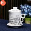 Hi Blue and White Porcelain Office Teacups with Lid Filter Creative Ceramic Hand-Painted Water Cups Household Drinkware Gifts