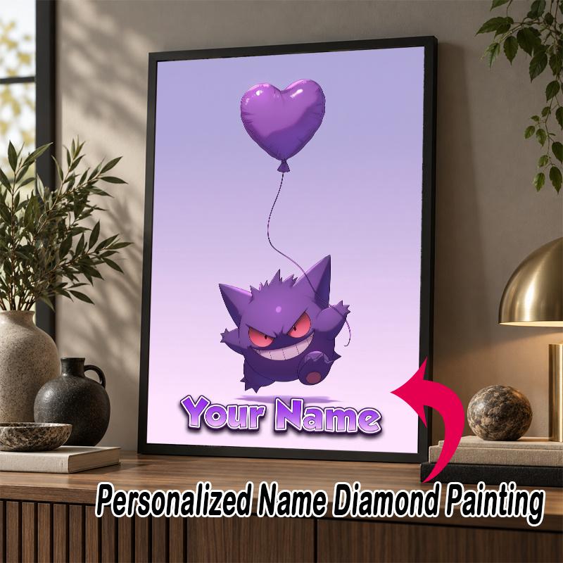 Personalized Gengar Diamond Art Custom Name 5D Diamond Painting Full Drill DIY Craft