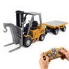 164 Ölçekli Mini RC Forklift Ağır Makine Radyo Kontrollü Mini Alaşım İnşaat Aracı Oyuncak Araba 2.4GHz Kablosuz Uzaktan Kumandalı, Kaldırma ve