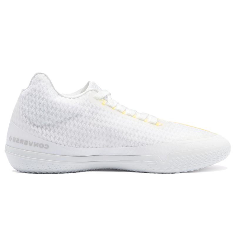Converse All Star BB Evo Mid Stylish and Comfortable Fabric Mid-Top Practical Basketball Shoes Unisex White Yellow