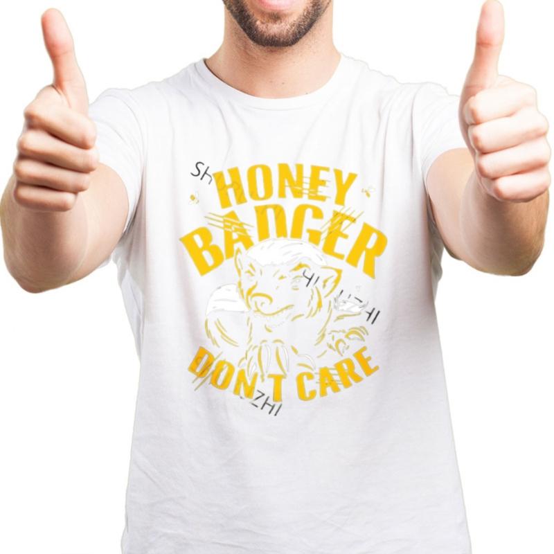 Homme T-Shirt Summer Men t-shirt Male tee-shirt Neu Honey Badger Dont Care Mens Black Logo T-Shirt Brand Top Tees Teeshirt