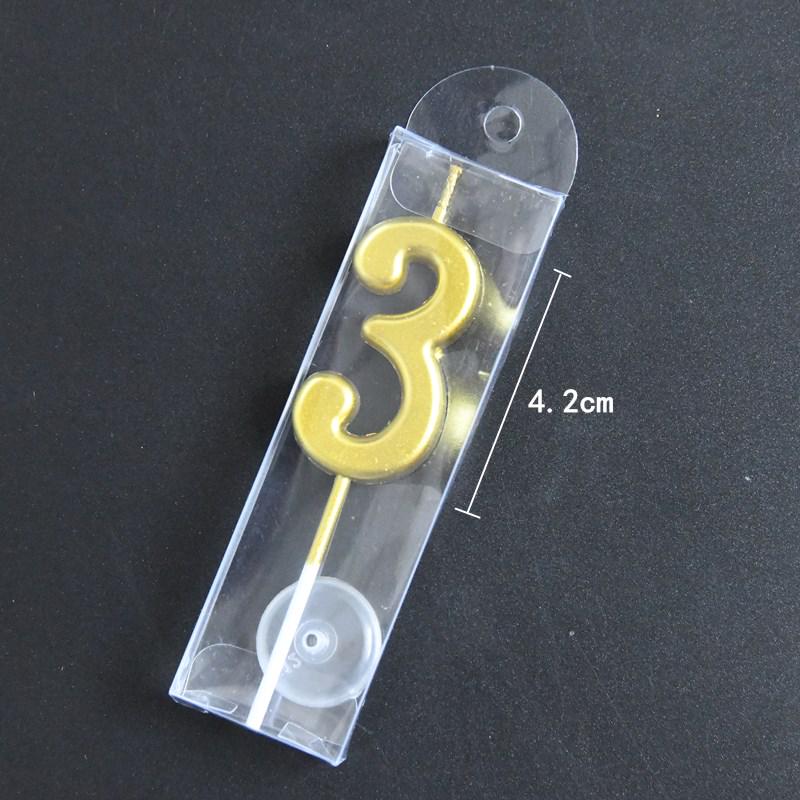 Gold-Plated Number Candle Set (50 Pieces) - Free Shipping, One-Year-Old Birthday Cake Decorations