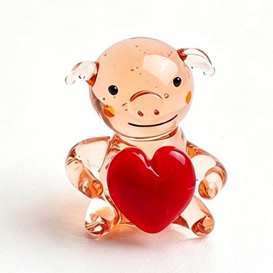Mini Glass Animal Ornament Handcrafted Figurine Cute Animal Tiny Colored Glass Miniature for Desktop Bookshelf Decoration